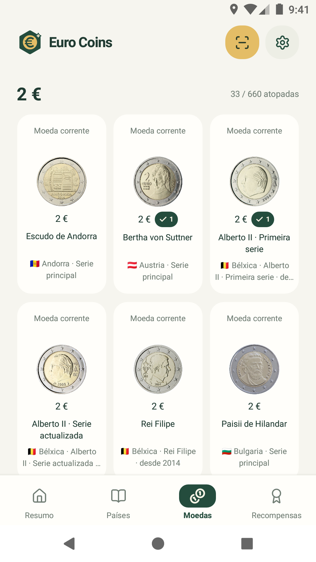 Moedas · Galego